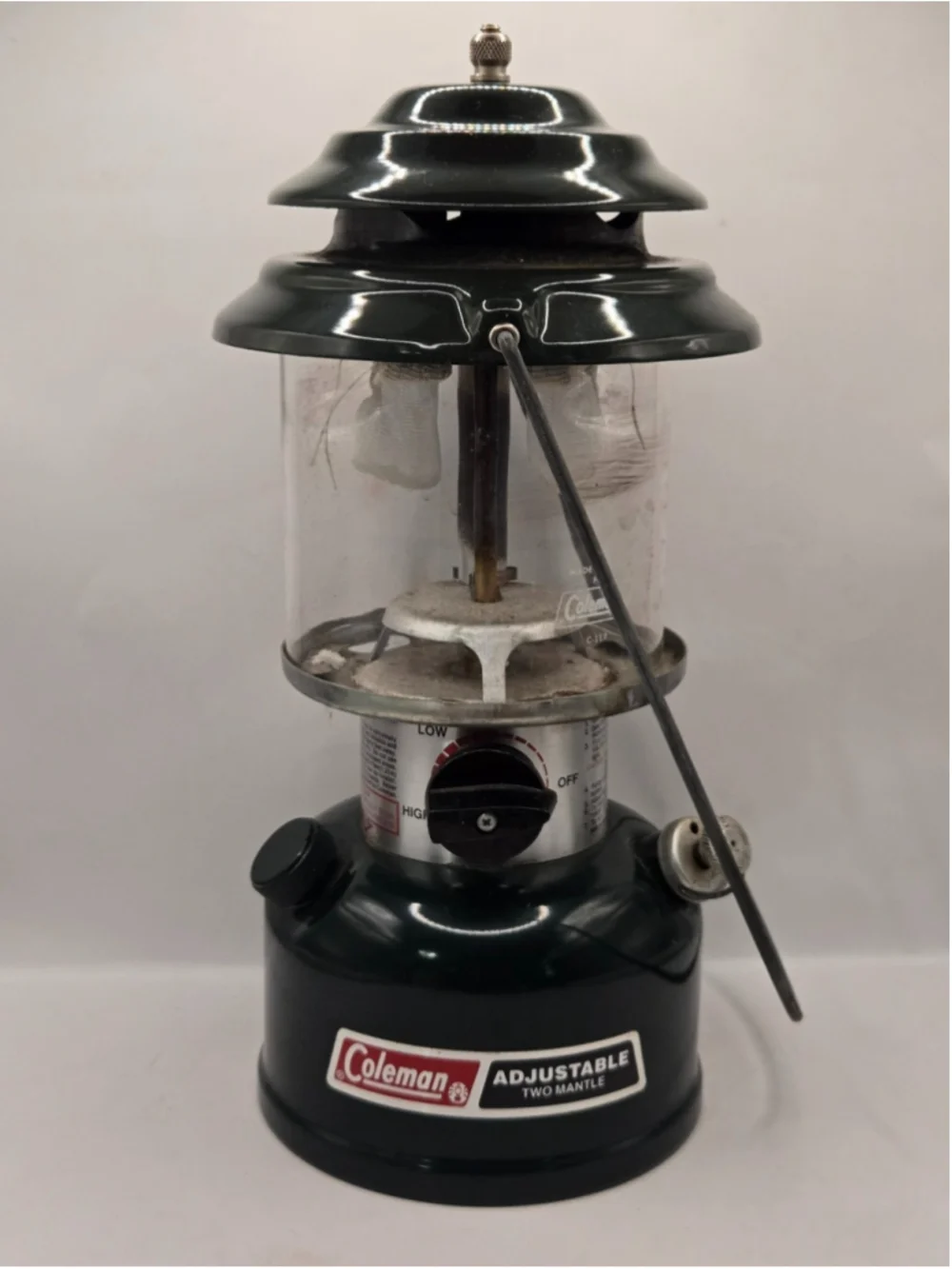 Vintage Coleman Two Mantle Gas Lantern Green Camping Light Box 288A700